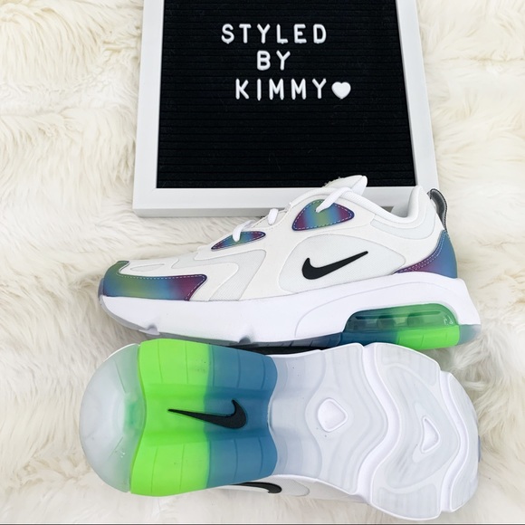 NIKE AIR MAX 200 Sneakers New Shoes Blue Neon - Picture 3 of 8